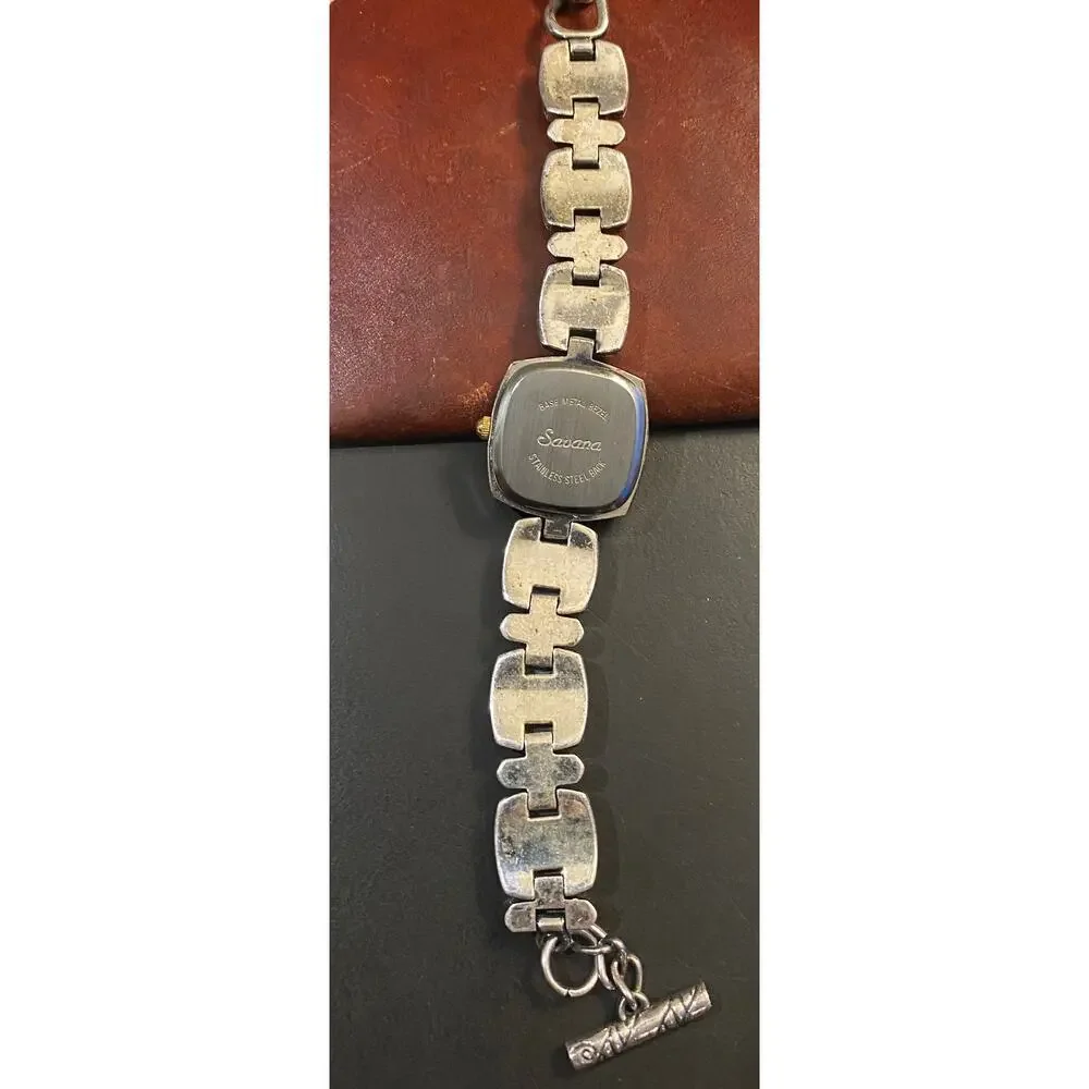 Women's Two Tone Savana Watch, Intricate Design Band, MOP Face